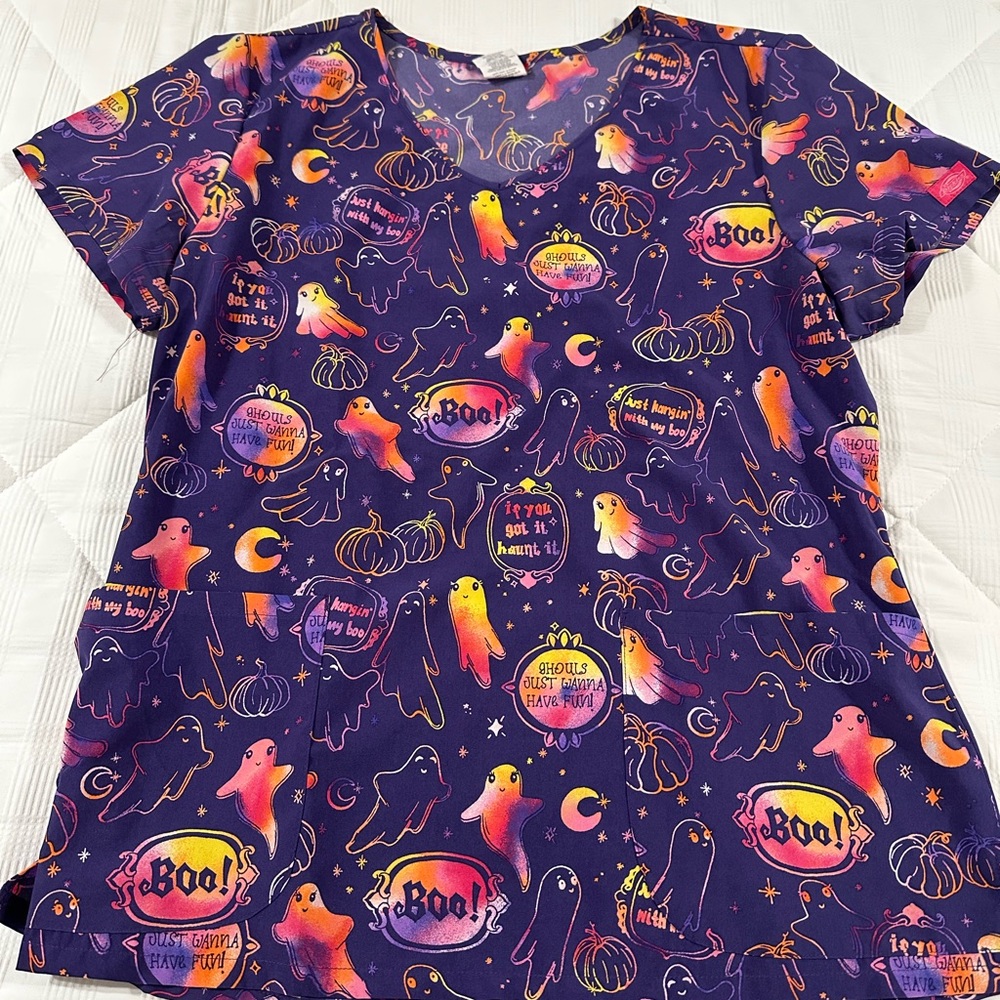 Halloween scrub top